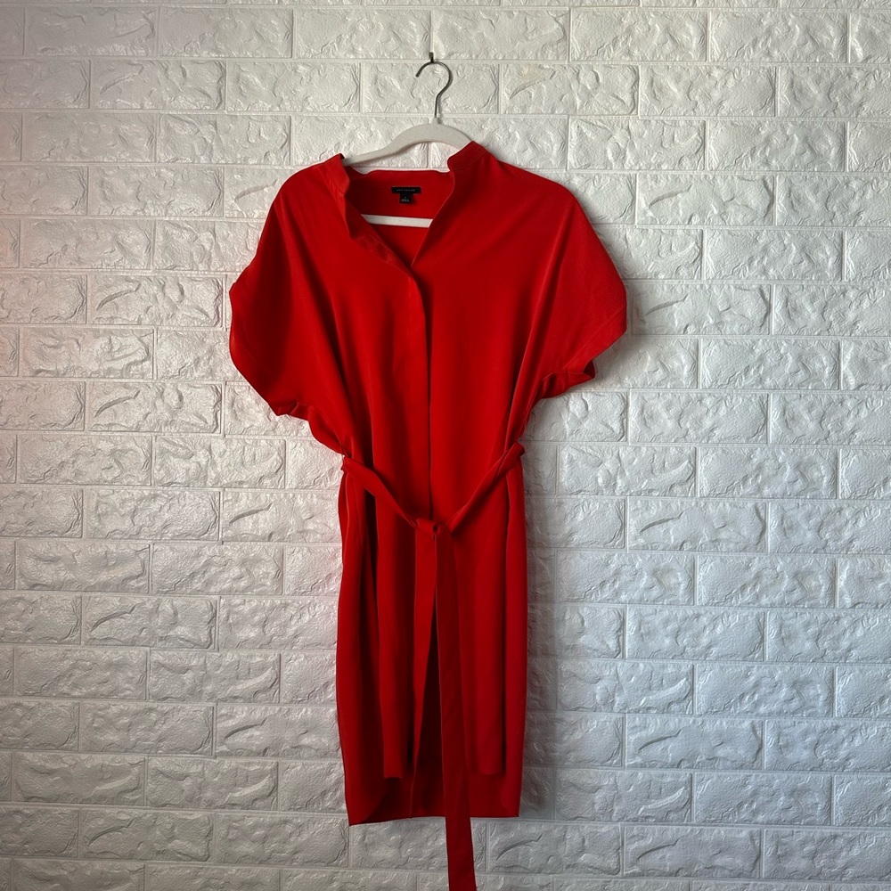 Red Belted Shift Dress